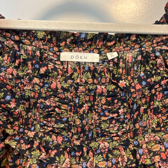 DÔEN Floral Print Square Neckline Blouse - Picture 3 of 5